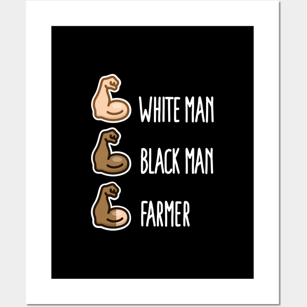 White man black man farmer gift funny farm life (light design) Wall Art by LaundryFactory